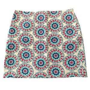 ❤️💙TALBOTS Like New Print Skirt - Off White, Red and Blue size 16P - MINT!